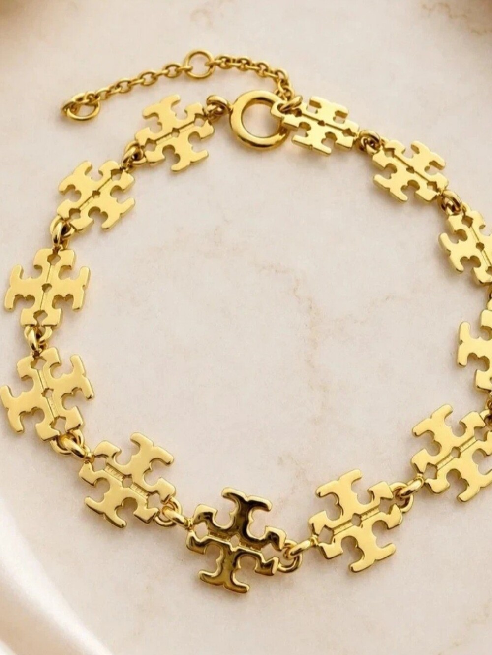 Tory Burch Gold Logo Link Bracelet